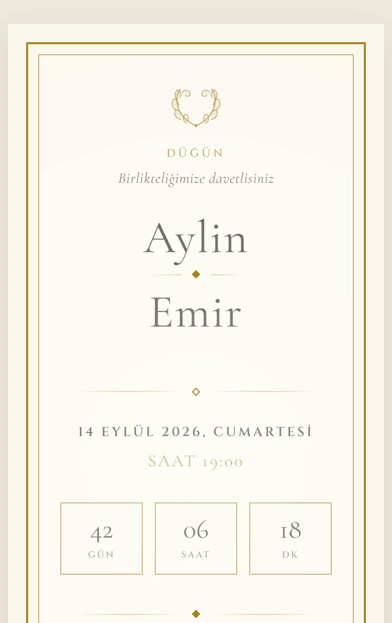 Klasik davetiye şablonu